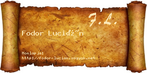 Fodor Lucián névjegykártya